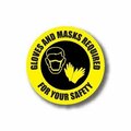 Ergomat 32in CIRCLE SIGNS Gloves And Mask Required For Your Safety DSV-SIGN 1024 #6317 -UEN